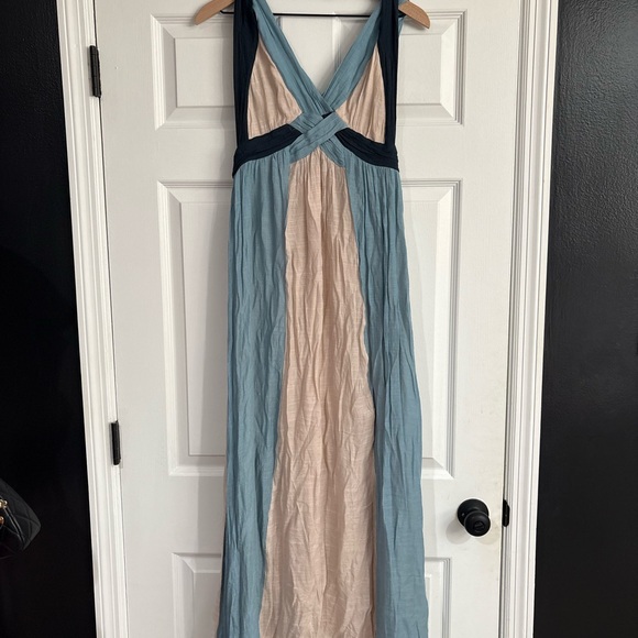 Altar'd State Go Grecian Blue and Cream Maxi Dress - Picture 3 of 4